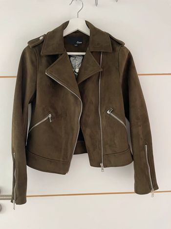 Veste perfecto daim kaki 34 Etam