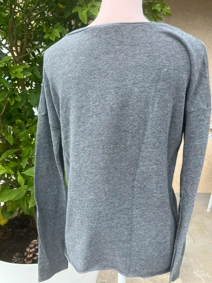 T shirt manche longue gris - photo numéro 4
