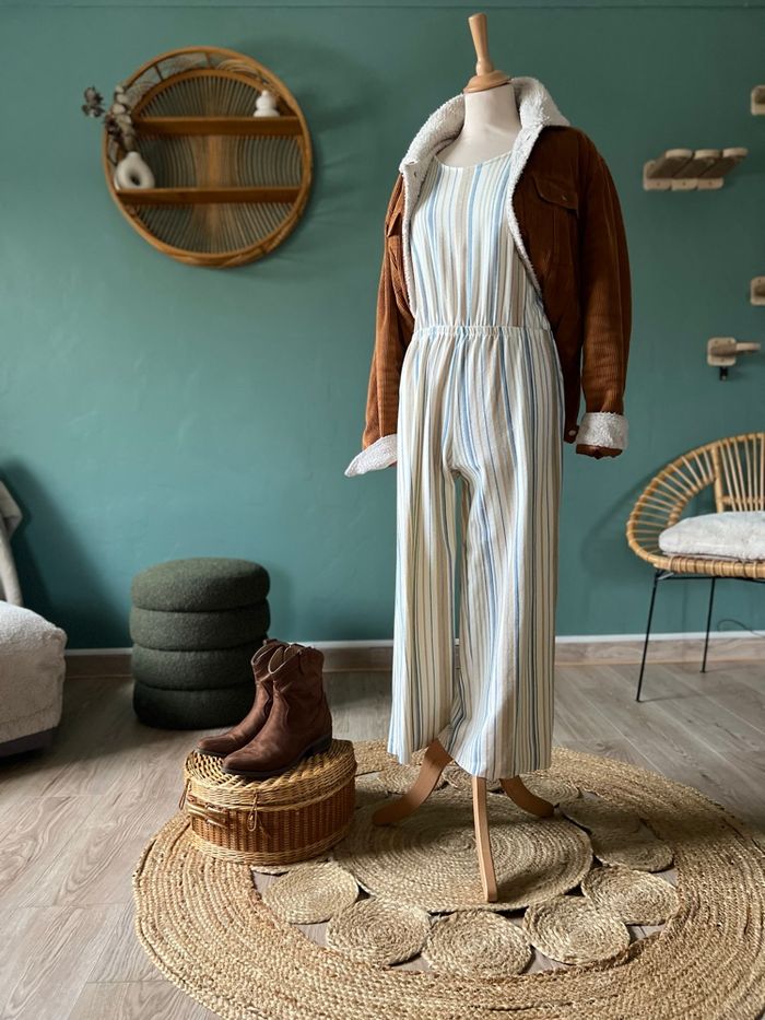 Combinaison 🩵💛🤍 rayée Creeks 16 ans