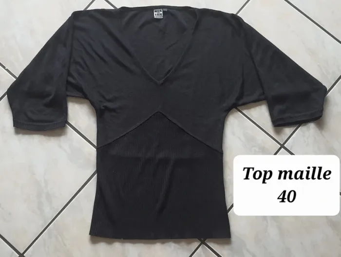 T-shirt maille noir