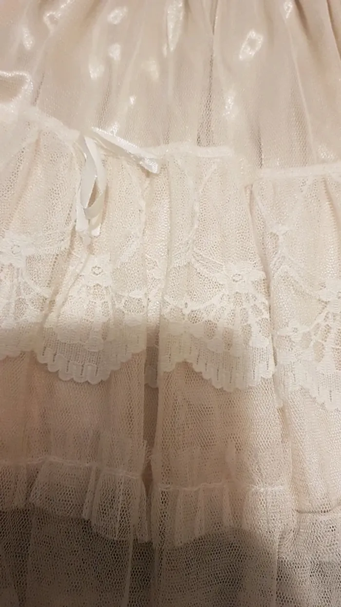 Superbe jupe fête dentelle 🥂crème 34 - photo numéro 3