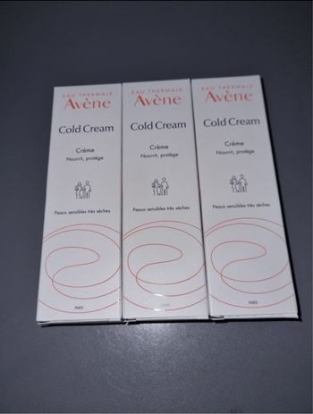 3 boites de crème (cold cream 40Ml) Avene (plusieurs boites sur demande)