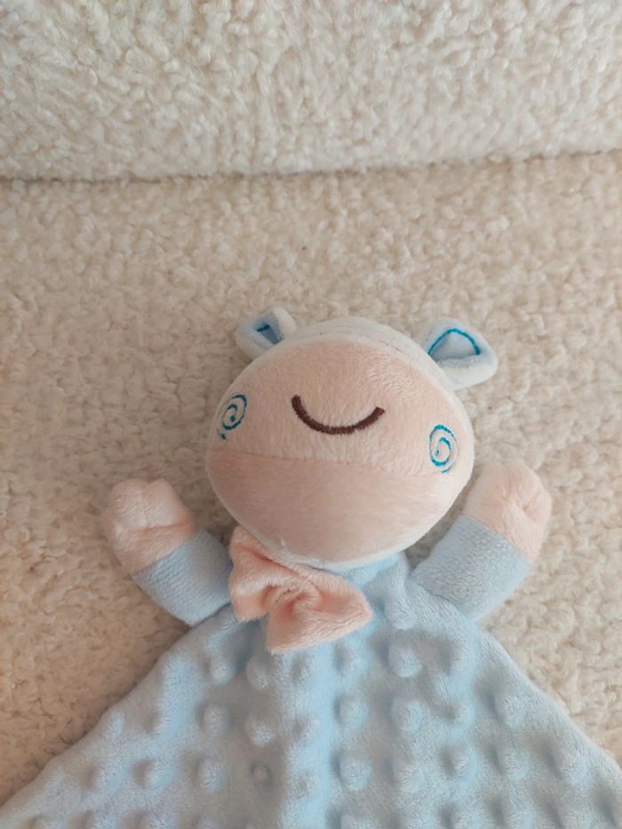 Interbaby - doudou plat carré bleu ane ou cheval - photo numéro 2