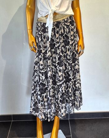 Jupe Longue Femme Noire et Blanche Taille Unique