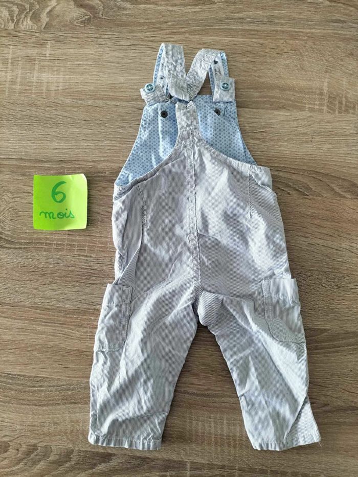 Salopette à rayures bleues Sergent Major - Taille 6 mois - photo numéro 2