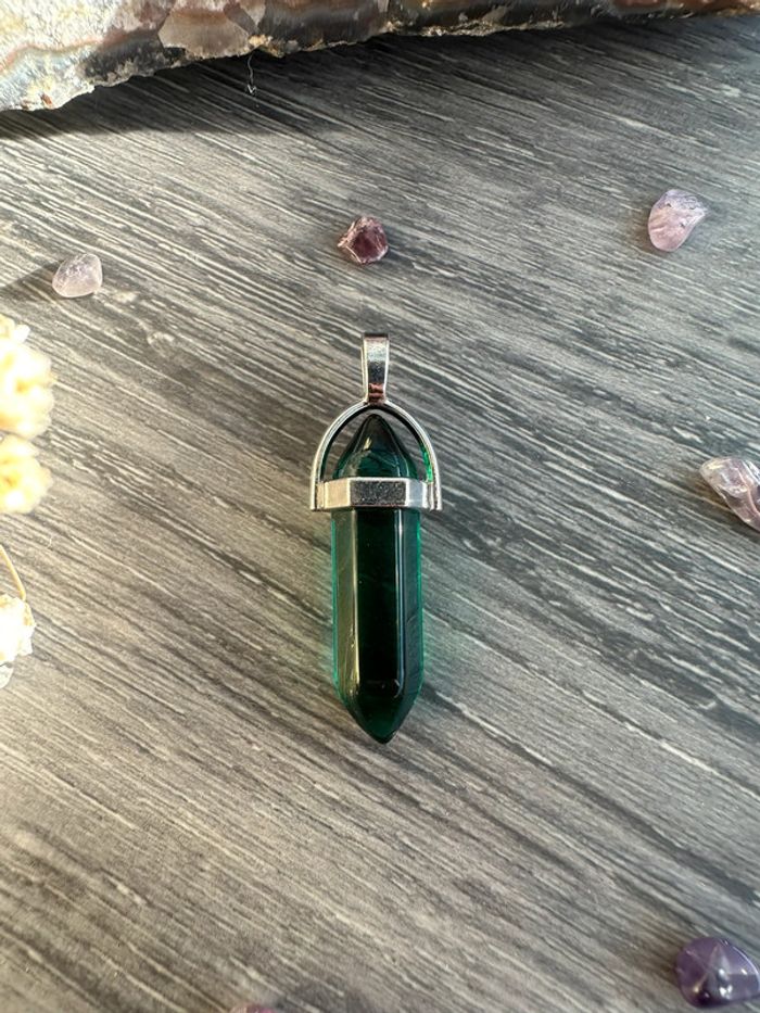 Pendentif pendule en cristal vert - Pierre naturelle - photo numéro 2