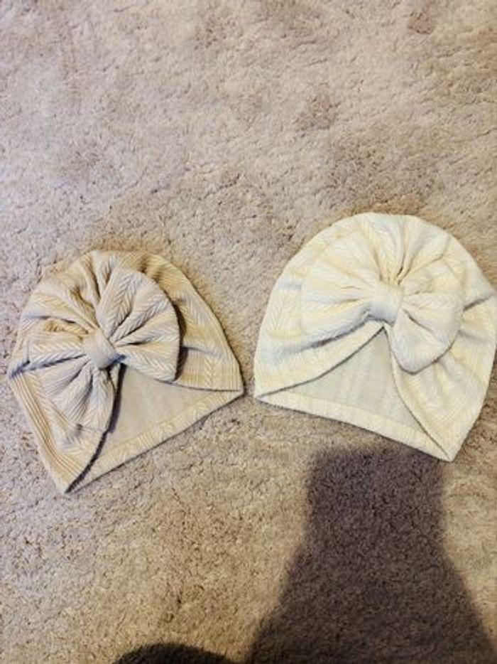 Lot de 2 turbans / chapeau avec nœud papillon - photo numéro 2