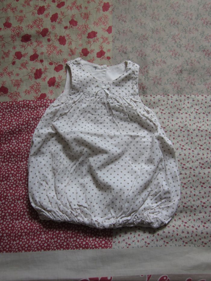 Robe boule en velours écru 6 mois