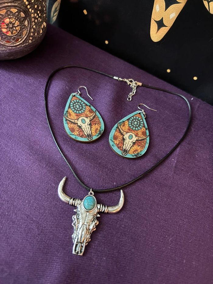 Set bijoux boho navajo cranes de buffles