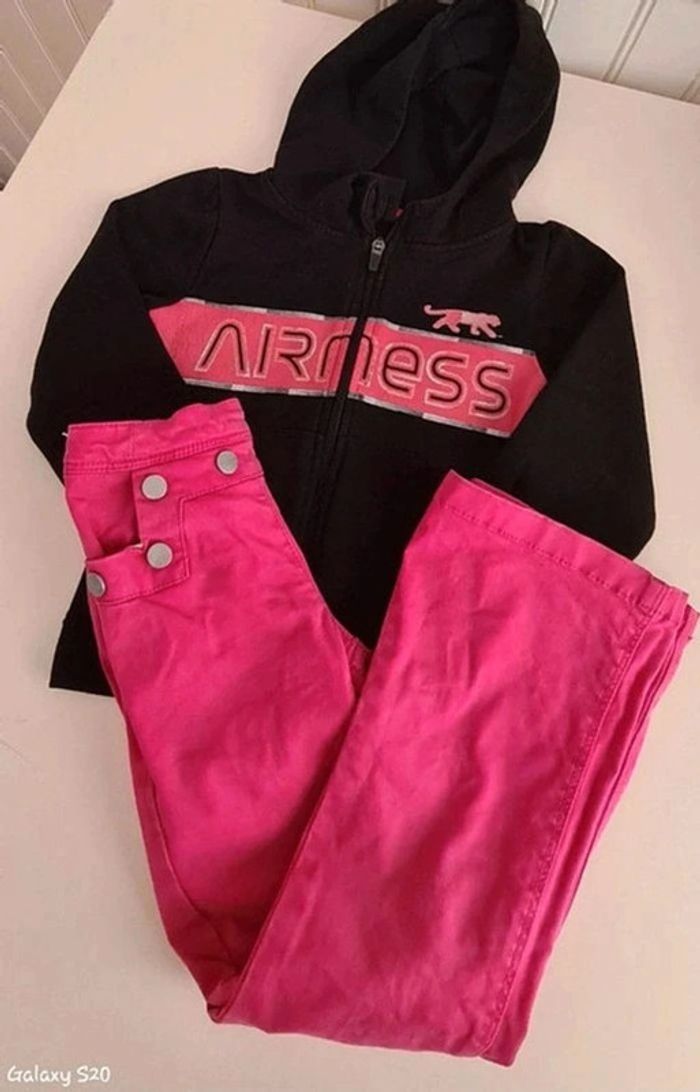 Pantalon évasé et veste zippée à capuche