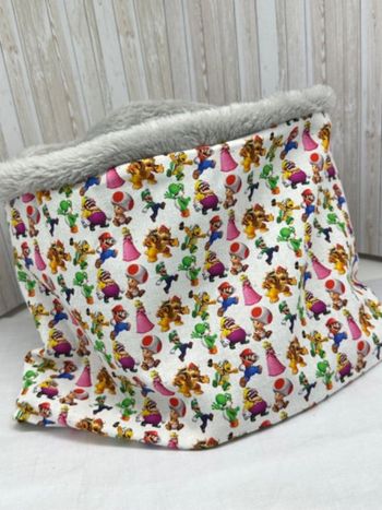 Snood tour de cou cache cou enfant super Mario  plusieurs taille et motifs au choix