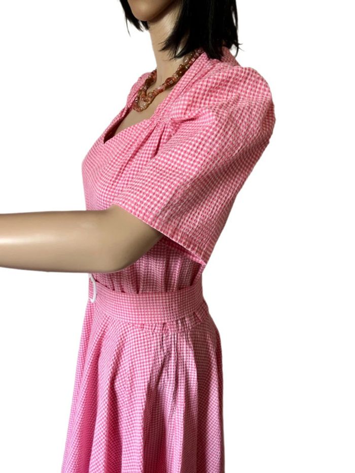 🍓Robe Vintage authentique années 70/80 vichy rose Cottagecore Romantique Retro summer Gingham Dress🍓 - photo numéro 9