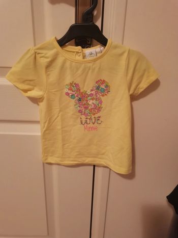 T-shirt manches courtes jaune minnie