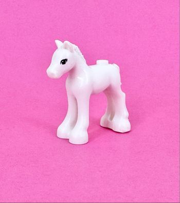 Lego Animaux Friends : Poney / Poulain Blanc aux yeux noirs, 3 cils