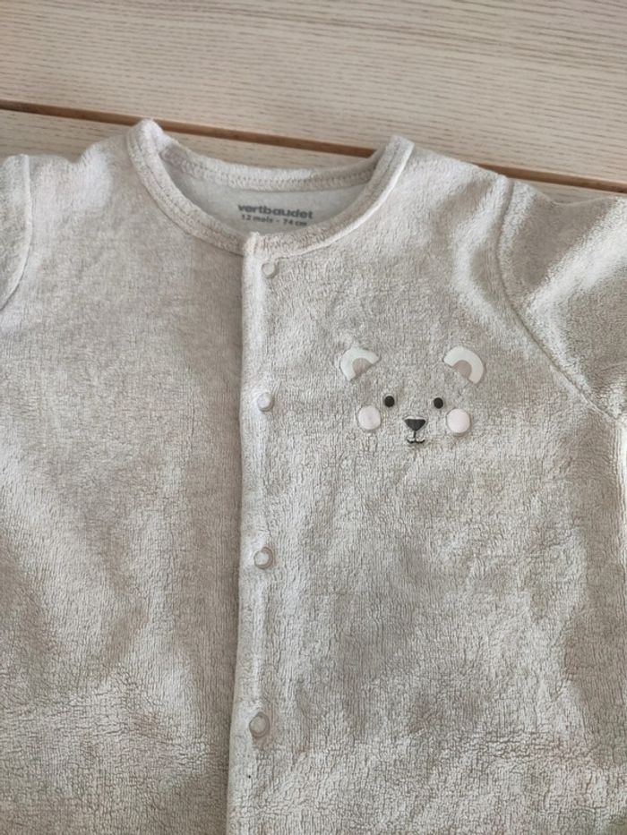 Pyjama beige crème 12 mois Verbaudet 74cm - photo numéro 3