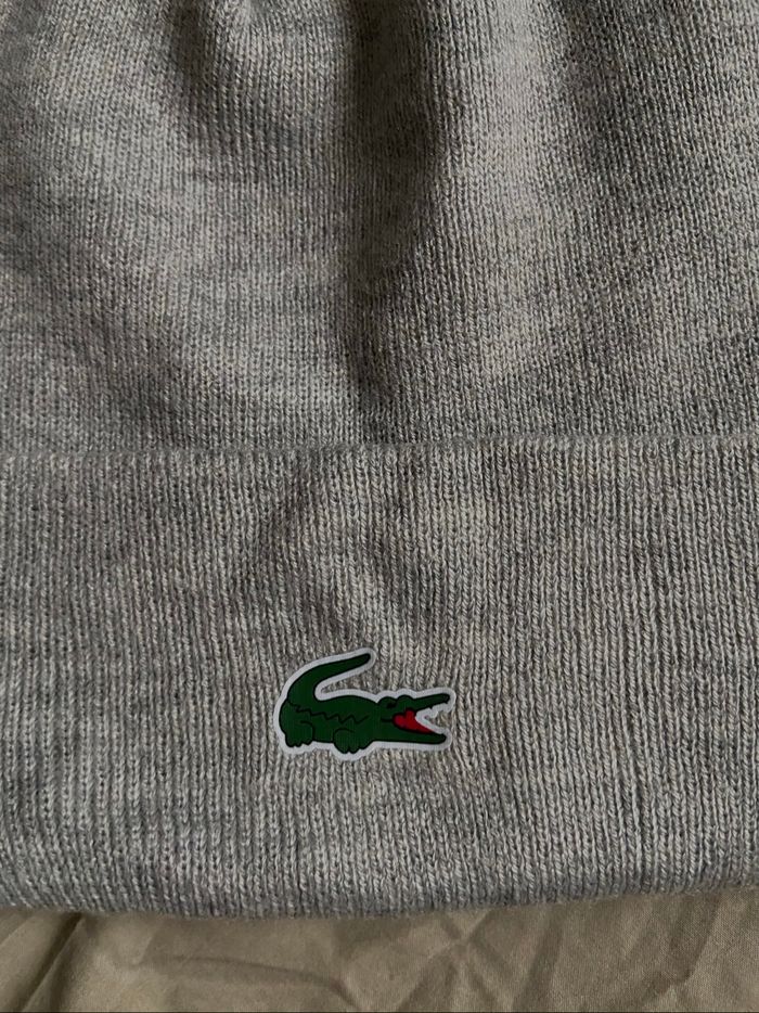 Bonnet Lacoste gris avec logo crocodile - photo numéro 2
