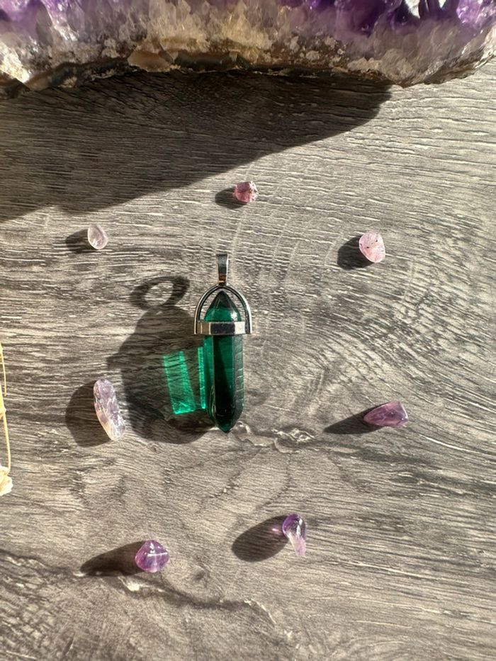 Pendentif pendule en cristal vert - Pierre naturelle - photo numéro 5