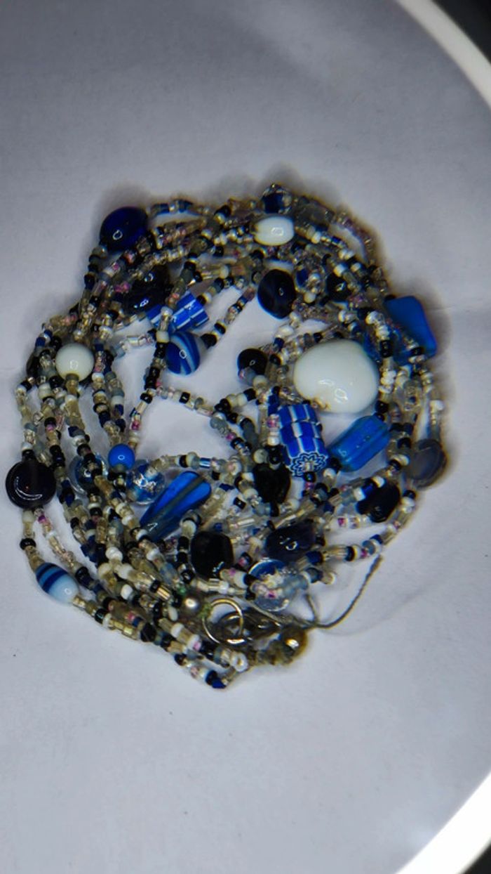 Collier perle rocaille et verre