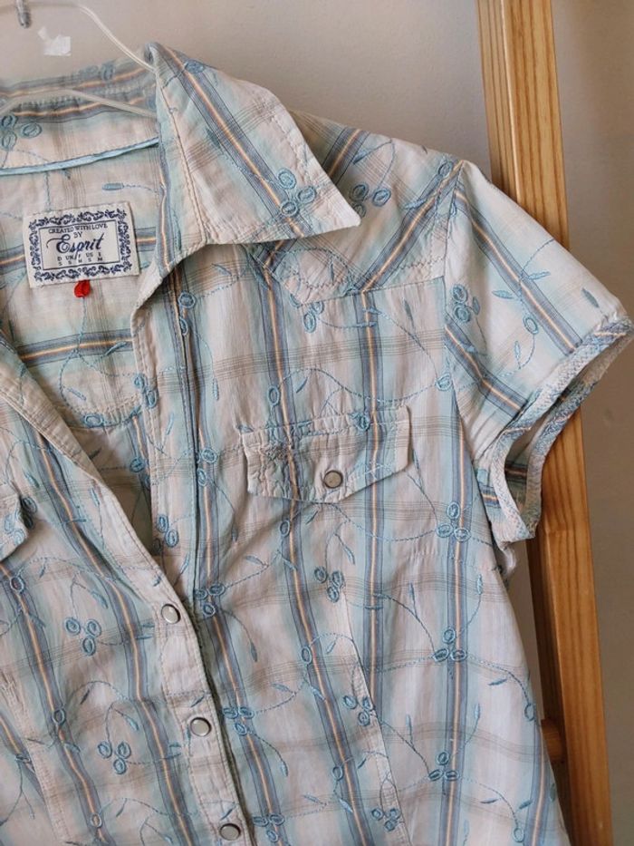 Chemise brodée manche courte Esprit T 38 - photo numéro 5
