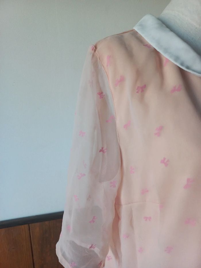 Blouse manches courtes voilage - photo numéro 4