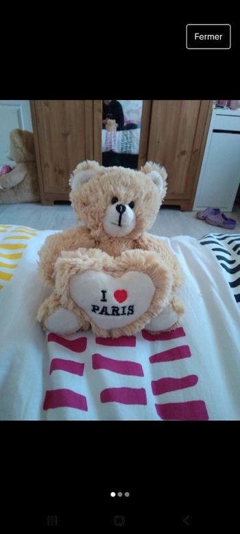 Peluche ourson "I love Paris".
