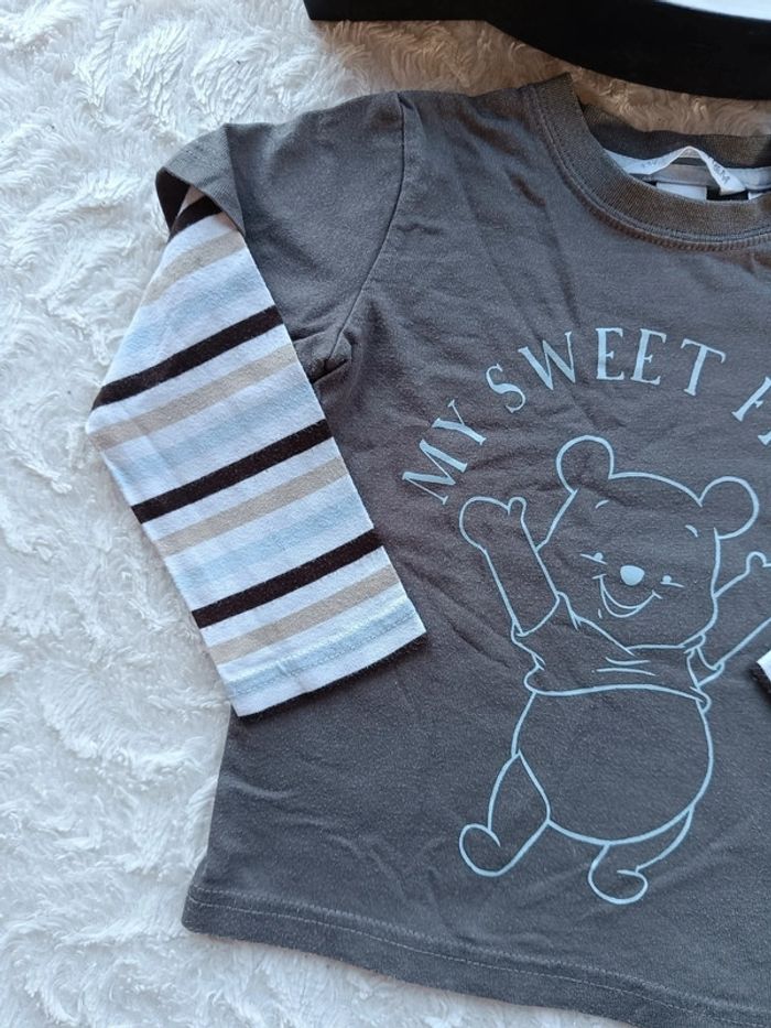 Tee shirt chemise manches longues Garçon 12/18 mois Winnie l'ourson my sweet friend H&M 100% coton - photo numéro 3