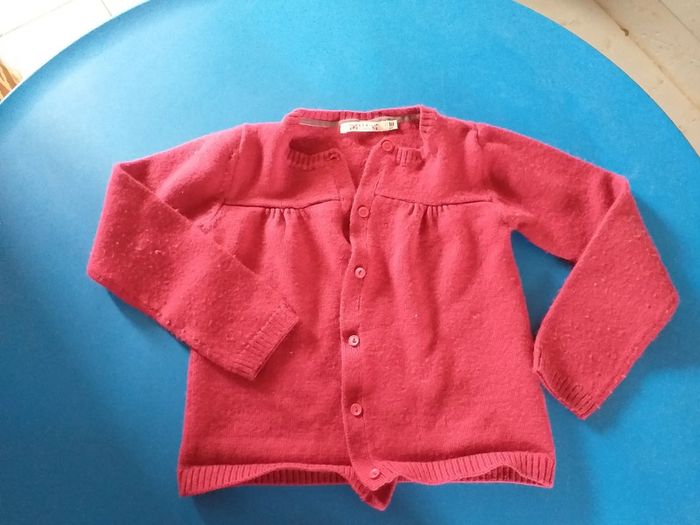 Gilet framboise pourpre 10 ans - photo numéro 3