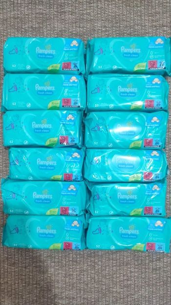 12 paquets de 52 lingettes fresh clean