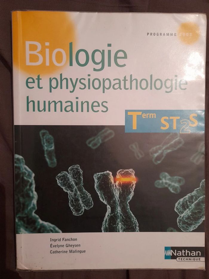 Livre de biologie niveau terminale ST2S