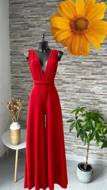 Combi rouge glamour positions multiples fabriquée en France