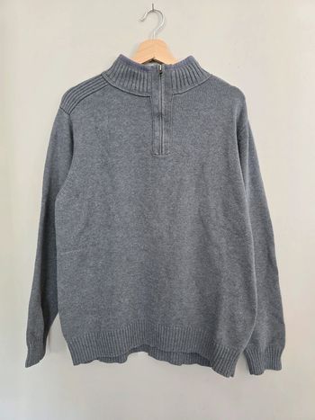 Pull Dockers gris col montant zippé coton doux homme taille M