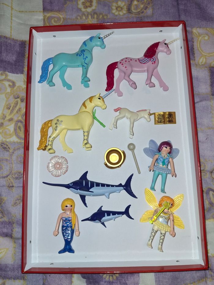 Lot playmobil licornes fées sirene - photo numéro 2
