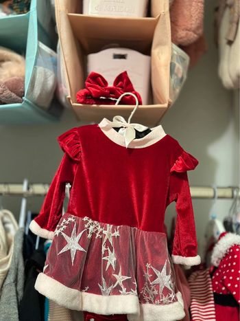Robe Noël et bandeau papillon 3-6 mois