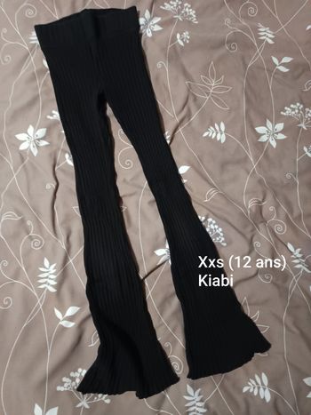 Pantalon legging noir pattes d'eph Kiabi XXS
