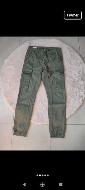 Pantalon cargo jack & Jones kaki 27/30 très bon état 