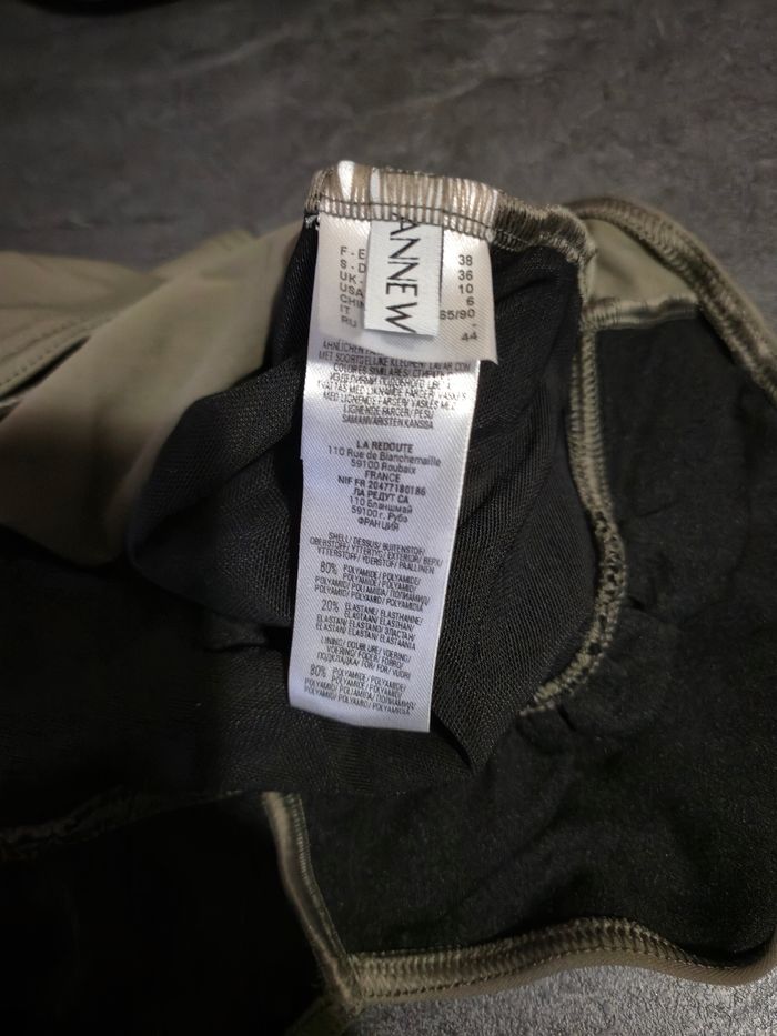 Maillot de bain 1 pièce anne Weyburn kaki et noir effet ventre plat gainant taille 38 - photo numéro 4