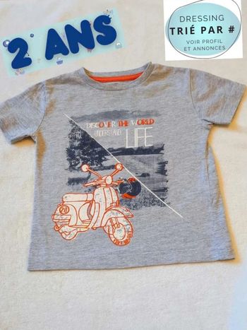 tee shirt printemps 2 ans manches  courtes