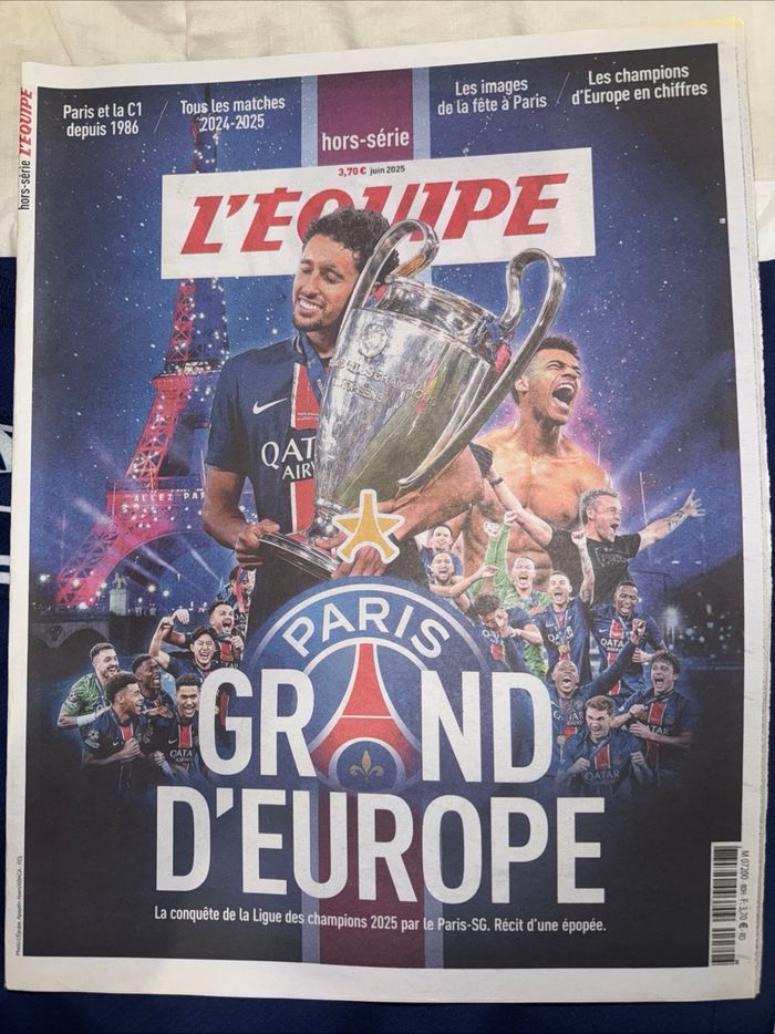 Journal Hors Série L'Equipe 04/06/2025 - Grand d'Europe - Victoire PSG Ligue des champions
