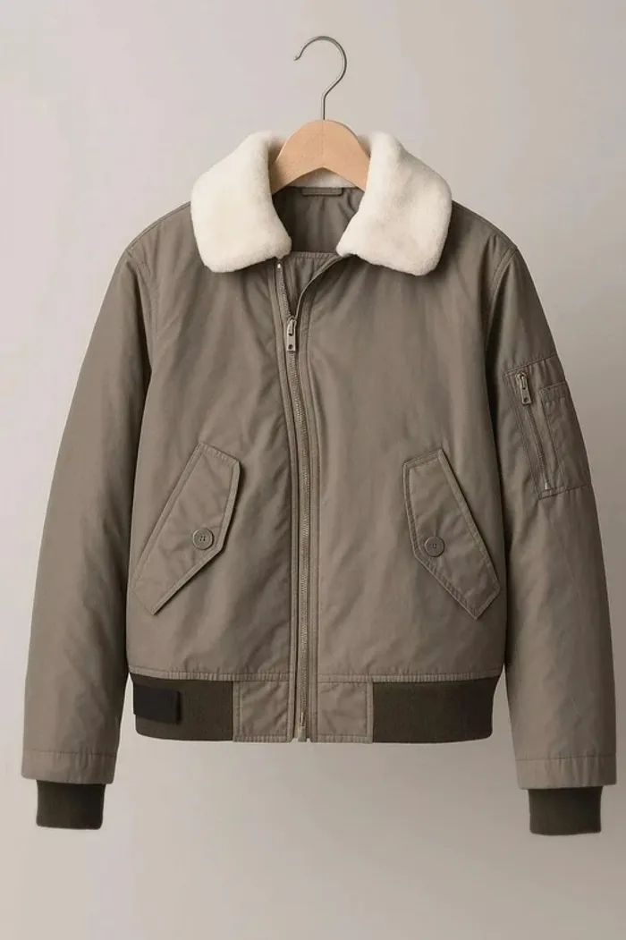 Blouson manteau veste taupe Kaporal S – Col sherpa blanc, neuf avec étiquettes