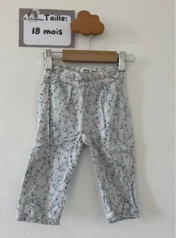 Pantalon fleurit - taille 18 mois 🌸