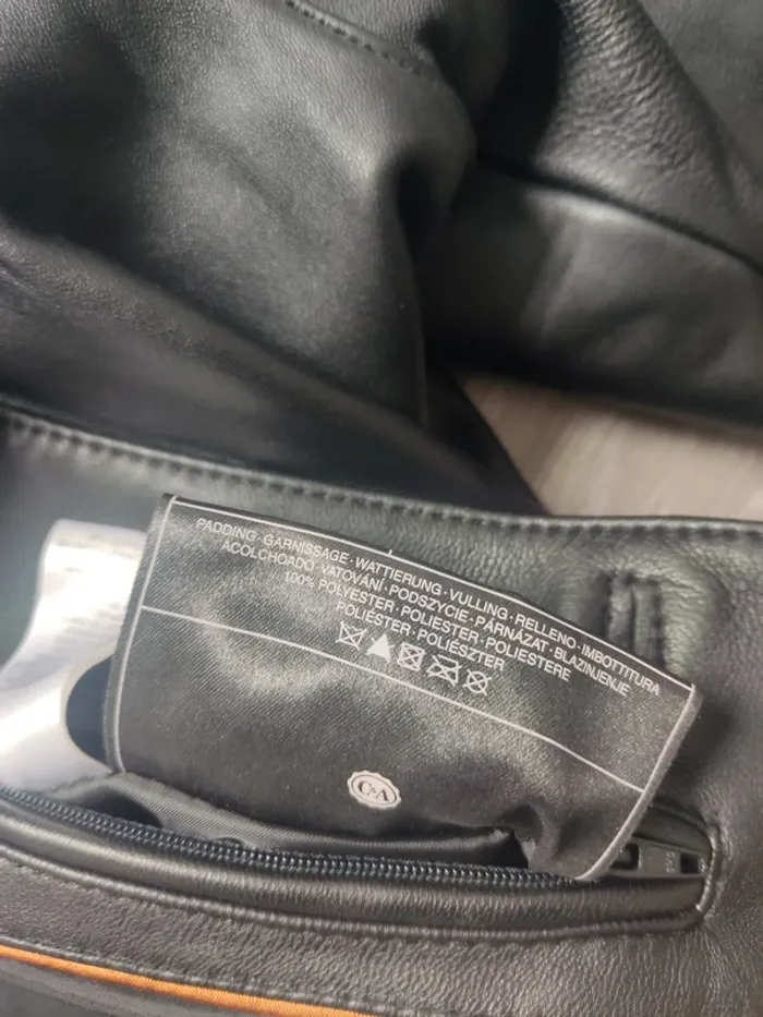 Blouson veste en cuir d'agneau noir avec poches taille 48 / XL Westbury - photo numéro 8