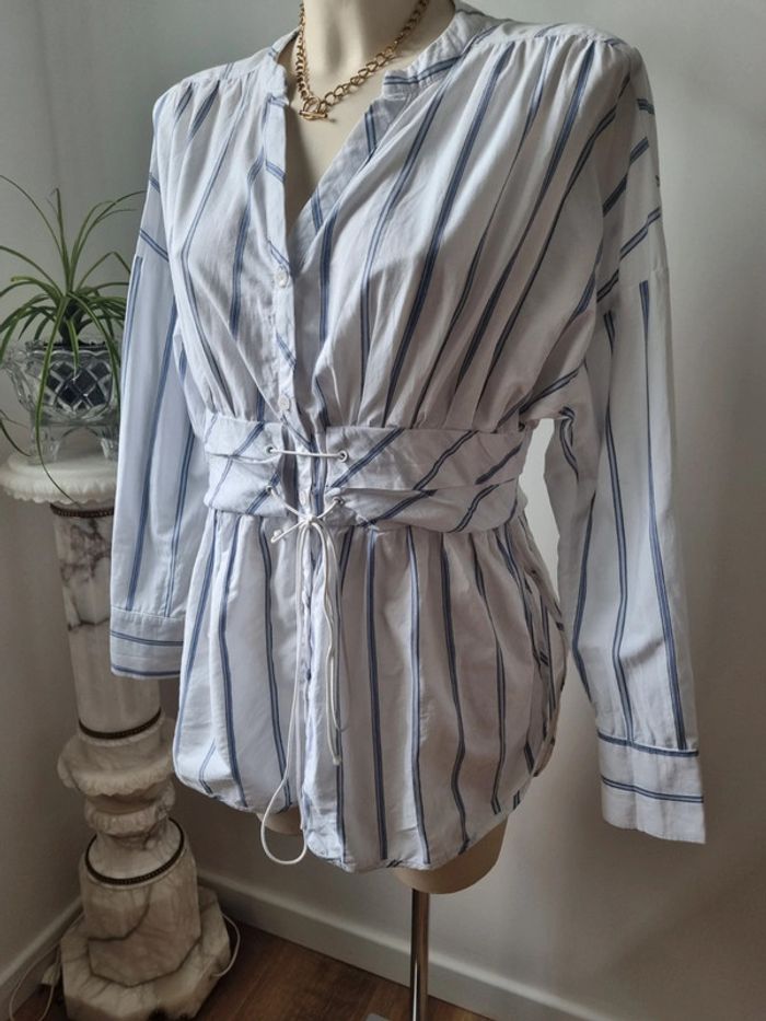 Chemise rayé en coton corset - photo numéro 11