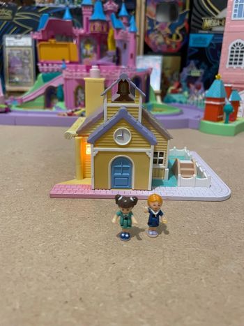 Polly pocket Bluebird / Light-Up SchoolHouse 1993+ 2 personnages 