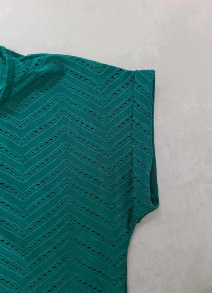 T-shirt vert motif chevron - taille S Kiabi - photo numéro 4