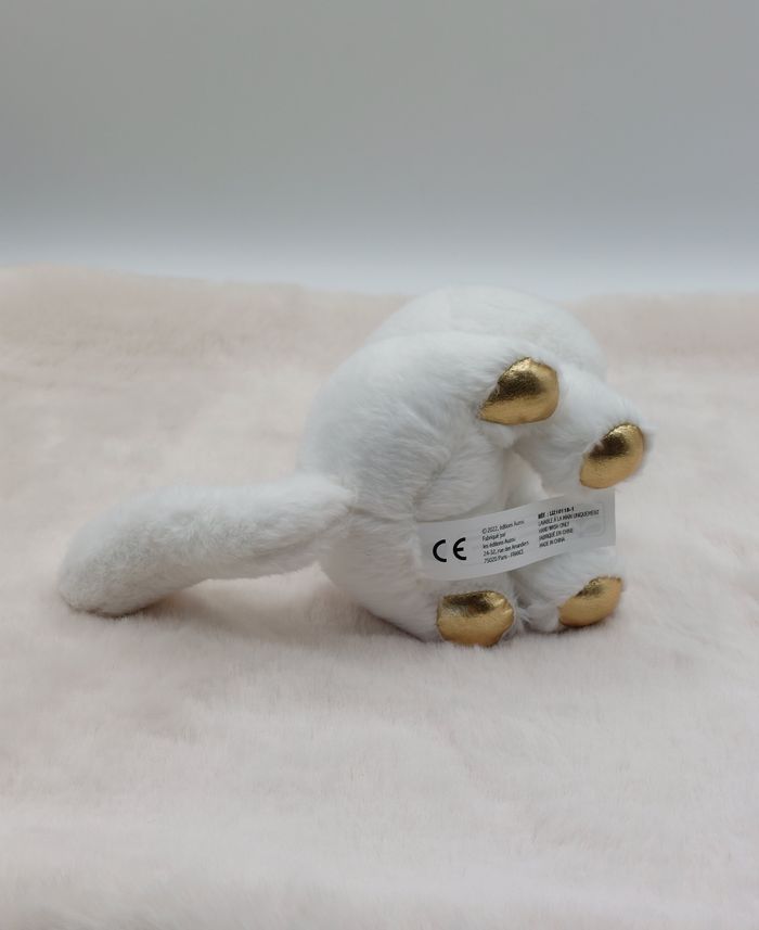 Peluche doudou chat blanc licorne Akiko 20 cm éditions Auzou 2022 bleu doré TTBE - photo numéro 5