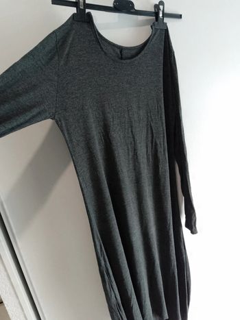 Robe bohème grise en jersey de coton taille 38