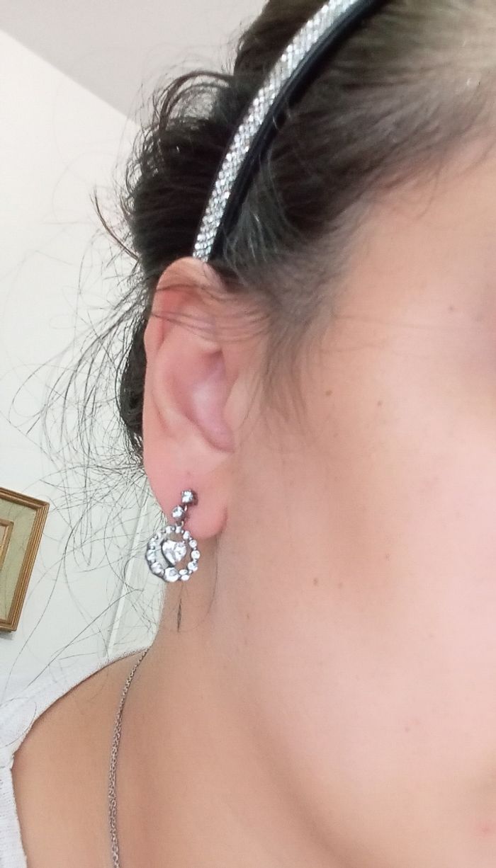 Orecchini donna bambina argento 925 zirconi cuore - photo numéro 7