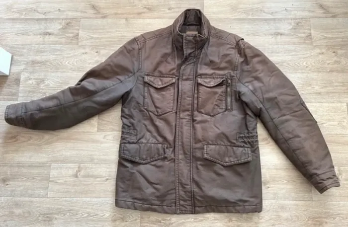 Hugo boss, veste parka imperméable taille L marron - photo numéro 2