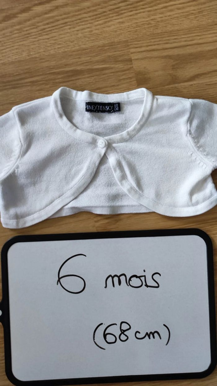 boléro blanc taille 6 mois - photo numéro 2