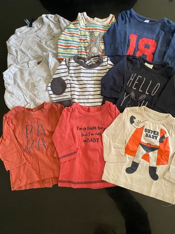 9 t-shirts manches longues 3 mois